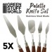 SPATULAS TOOLS / PALETTE KNIFE - 5 PCS - STAINLESS STEEL - GREEN STUFF 3105